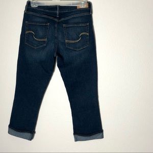 Signature Levi Jeans 6 Blue Denim Modern Capri Dark Gray Wash. Stretch